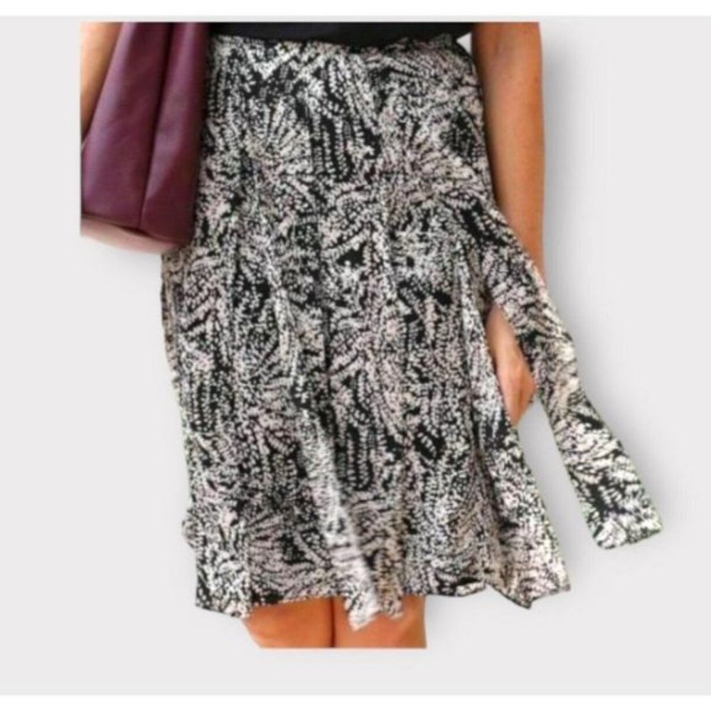 Who What Wear Car Wash Swing Flap Pencil Skirt Black Grey Print Women's Size 8